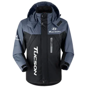 Tucson Exclusive Logo Outdoor Plush Charging Suit Waterproof Windproof Jacket Detachable Hood BLC21525A1TSN - Black
