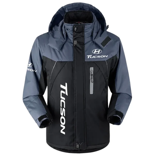 Tucson Exclusive Logo Outdoor Plush Charging Suit Waterproof Windproof Jacket Detachable Hood BLC21525A1TSN - Black