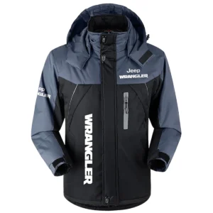 Wrangler Exclusive Logo Outdoor Plush Charging Suit Waterproof Windproof Jacket Detachable Hood BLC21525A1WRL - Black