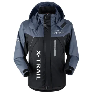 X-Trail Exclusive Logo Outdoor Plush Charging Suit Waterproof Windproof Jacket Detachable Hood BLC21525A1XTL - Black