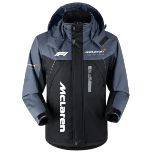 McLaren F1 Team Exclusive Logo Outdoor Plush Charging Suit Waterproof Windproof Jacket Detachable Hood BLF130525A1MCL - Black