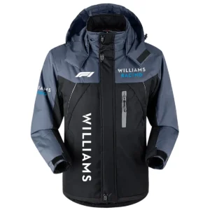 Williams F1 Team Exclusive Logo Outdoor Plush Charging Suit Waterproof Windproof Jacket Detachable Hood BLF130525A1WIL - Black