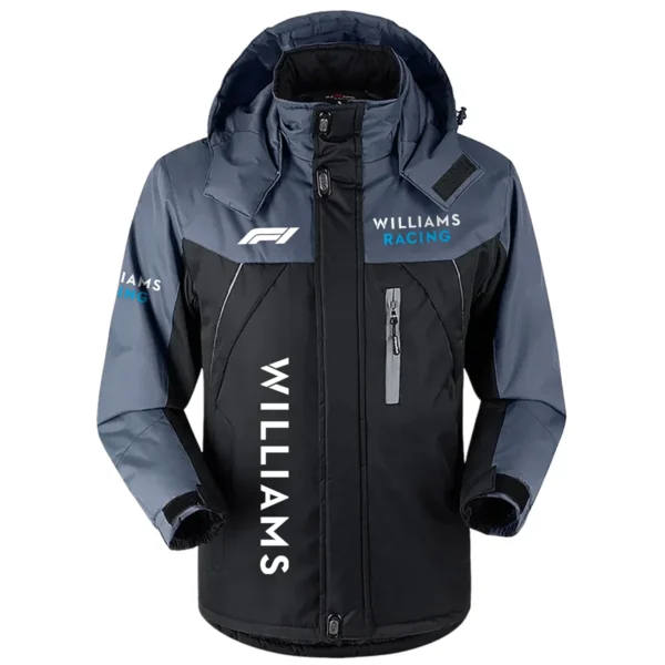 Williams F1 Team Exclusive Logo Outdoor Plush Charging Suit Waterproof Windproof Jacket Detachable Hood BLF130525A1WIL - Black