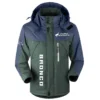 Bronco Exclusive Logo Outdoor Plush Charging Suit Waterproof Windproof Jacket Detachable Hood BLC21525A1BRC - Dark Green