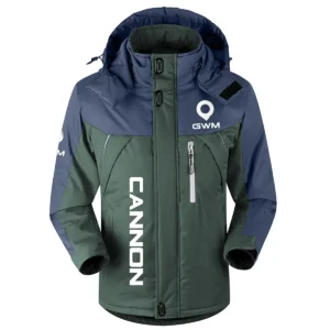 Cannon Exclusive Logo Outdoor Plush Charging Suit Waterproof Windproof Jacket Detachable Hood BLC21525A1CAN - Dark Green