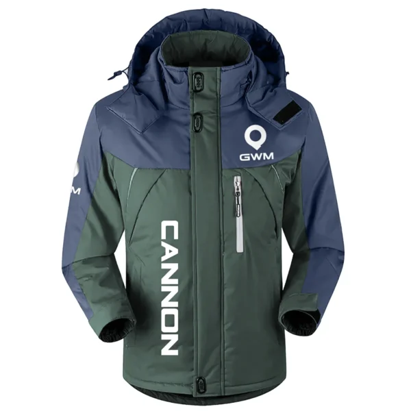 Cannon Exclusive Logo Outdoor Plush Charging Suit Waterproof Windproof Jacket Detachable Hood BLC21525A1CAN - Dark Green