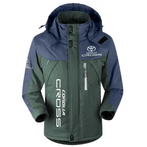 Corolla Cross Exclusive Logo Outdoor Plush Charging Suit Waterproof Windproof Jacket Detachable Hood BLC21525A1CCR - Dark Green