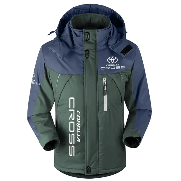 Corolla Cross Exclusive Logo Outdoor Plush Charging Suit Waterproof Windproof Jacket Detachable Hood BLC21525A1CCR - Dark Green