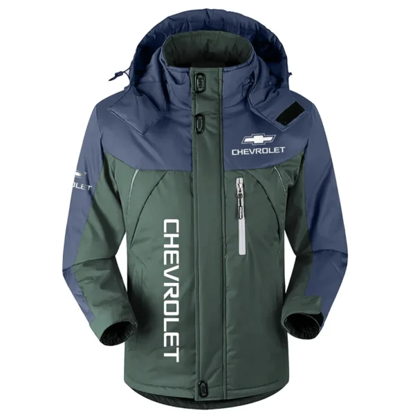 Chevrolet Exclusive Logo Outdoor Plush Charging Suit Waterproof Windproof Jacket Detachable Hood BLC21525A1CHE - Dark Green