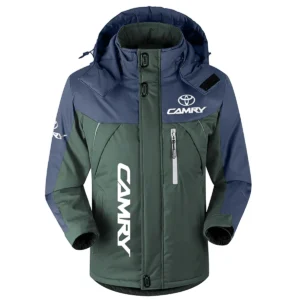 Camry Exclusive Logo Outdoor Plush Charging Suit Waterproof Windproof Jacket Detachable Hood BLC21525A1CMR - Dark Green