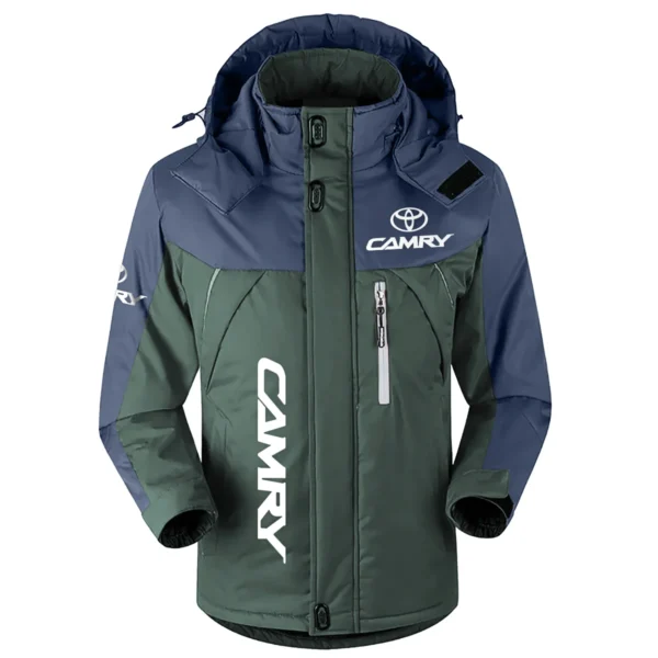 Camry Exclusive Logo Outdoor Plush Charging Suit Waterproof Windproof Jacket Detachable Hood BLC21525A1CMR - Dark Green
