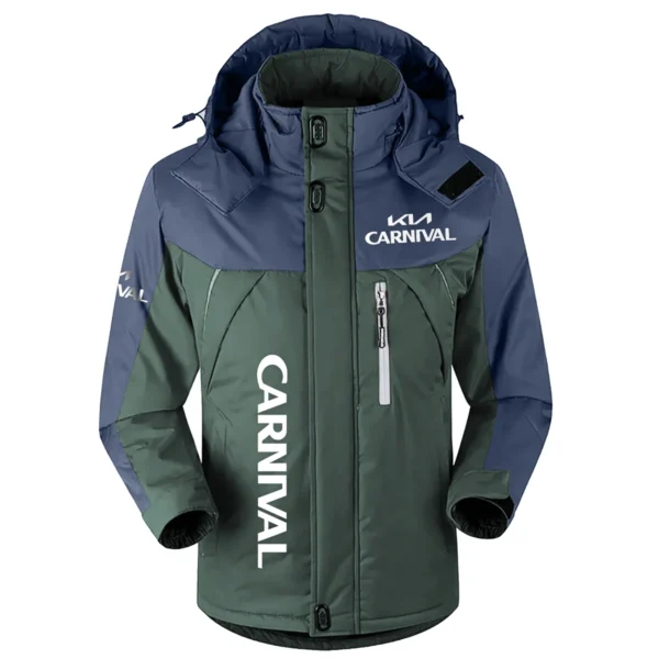 Carnival Exclusive Logo Outdoor Plush Charging Suit Waterproof Windproof Jacket Detachable Hood BLC21525A1CNV - Dark Green