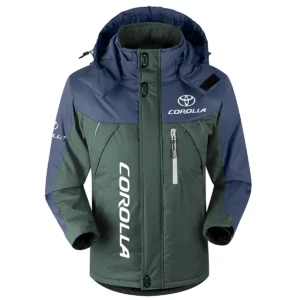 Corolla Exclusive Logo Outdoor Plush Charging Suit Waterproof Windproof Jacket Detachable Hood BLC21525A1CRL - Dark Green