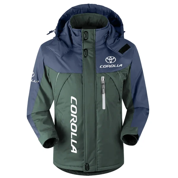 Corolla Exclusive Logo Outdoor Plush Charging Suit Waterproof Windproof Jacket Detachable Hood BLC21525A1CRL - Dark Green
