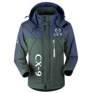CX-9 Exclusive Logo Outdoor Plush Charging Suit Waterproof Windproof Jacket Detachable Hood BLC21525A1CX9 - Dark Green