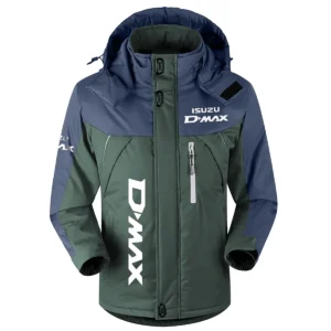 D-MAX Exclusive Logo Outdoor Plush Charging Suit Waterproof Windproof Jacket Detachable Hood BLC21525A1DMAX - Dark Green