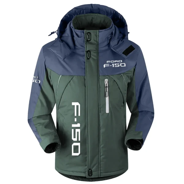 F-150 Exclusive Logo Outdoor Plush Charging Suit Waterproof Windproof Jacket Detachable Hood BLC21525A1F150 - Dark Green