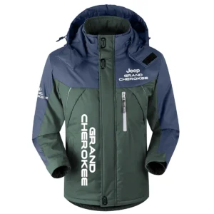 Grand Cherokee Exclusive Logo Outdoor Plush Charging Suit Waterproof Windproof Jacket Detachable Hood BLC21525A1GCK - Dark Green