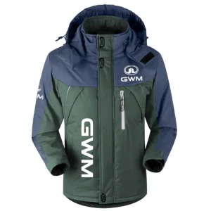 GWM Exclusive Logo Outdoor Plush Charging Suit Waterproof Windproof Jacket Detachable Hood BLC21525A1GWM - Dark Green