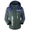 Isuzu Exclusive Logo Outdoor Plush Charging Suit Waterproof Windproof Jacket Detachable Hood BLC21525A1ISZ - Dark Green