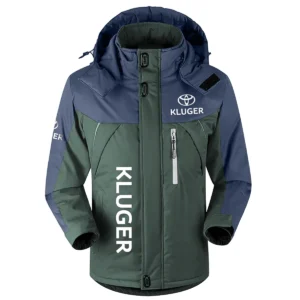 Kluger Exclusive Logo Outdoor Plush Charging Suit Waterproof Windproof Jacket Detachable Hood BLC21525A1KLG - Dark Green