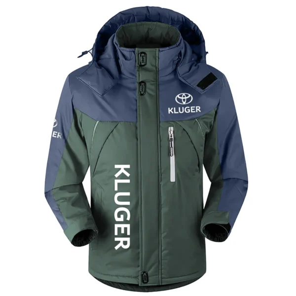 Kluger Exclusive Logo Outdoor Plush Charging Suit Waterproof Windproof Jacket Detachable Hood BLC21525A1KLG - Dark Green
