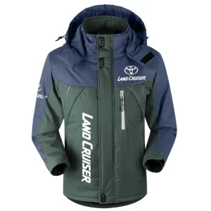 Land Cruiser Exclusive Logo Outdoor Plush Charging Suit Waterproof Windproof Jacket Detachable Hood BLC21525A1LCR - Dark Green