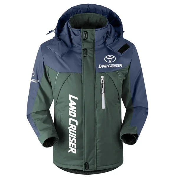 Land Cruiser Exclusive Logo Outdoor Plush Charging Suit Waterproof Windproof Jacket Detachable Hood BLC21525A1LCR - Dark Green