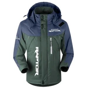 Raptor Exclusive Logo Outdoor Plush Charging Suit Waterproof Windproof Jacket Detachable Hood BLC21525A1RPT - Dark Green