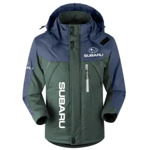 Subaru Exclusive Logo Outdoor Plush Charging Suit Waterproof Windproof Jacket Detachable Hood BLC21525A1SBR - Dark Green