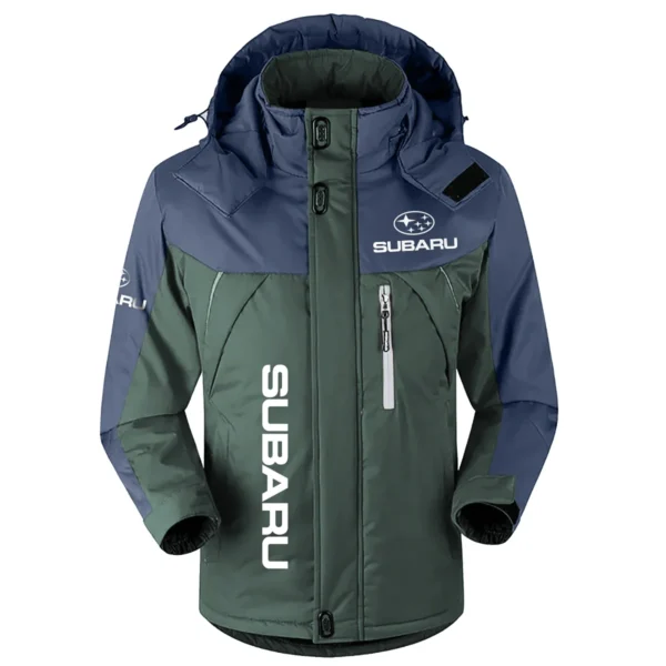 Subaru Exclusive Logo Outdoor Plush Charging Suit Waterproof Windproof Jacket Detachable Hood BLC21525A1SBR - Dark Green