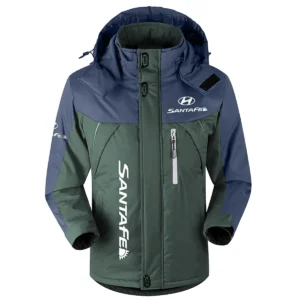 Santa Fe Exclusive Logo Outdoor Plush Charging Suit Waterproof Windproof Jacket Detachable Hood BLC21525A1SFE - Dark Green