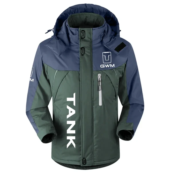 Tank Exclusive Logo Outdoor Plush Charging Suit Waterproof Windproof Jacket Detachable Hood BLC21525A1TANK - Dark Green