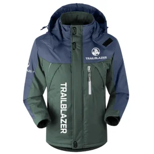 Trailblazer Exclusive Logo Outdoor Plush Charging Suit Waterproof Windproof Jacket Detachable Hood BLC21525A1TBZ - Dark Green