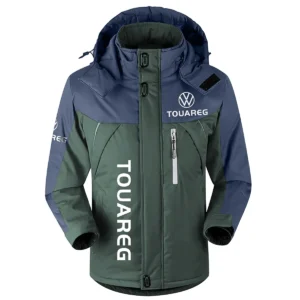 Touareg Exclusive Logo Outdoor Plush Charging Suit Waterproof Windproof Jacket Detachable Hood BLC21525A1TRG - Dark Green