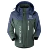 Volkswagen Exclusive Logo Outdoor Plush Charging Suit Waterproof Windproof Jacket Detachable Hood BLC21525A1VWG - Dark Green