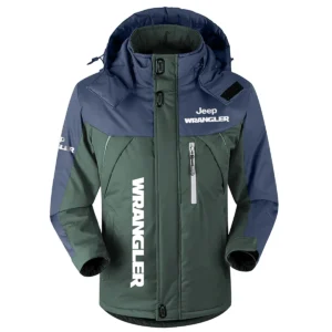 Wrangler Exclusive Logo Outdoor Plush Charging Suit Waterproof Windproof Jacket Detachable Hood BLC21525A1WRL - Dark Green