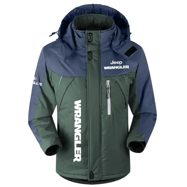 Wrangler Exclusive Logo Outdoor Plush Charging Suit Waterproof Windproof Jacket Detachable Hood BLC21525A1WRL - Dark Green