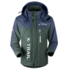 X-Trail Exclusive Logo Outdoor Plush Charging Suit Waterproof Windproof Jacket Detachable Hood BLC21525A1XTL - Dark Green