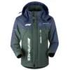 Mercedes F1 Team Exclusive Logo Outdoor Plush Charging Suit Waterproof Windproof Jacket Detachable Hood BLF130525A1MER - Dark Green