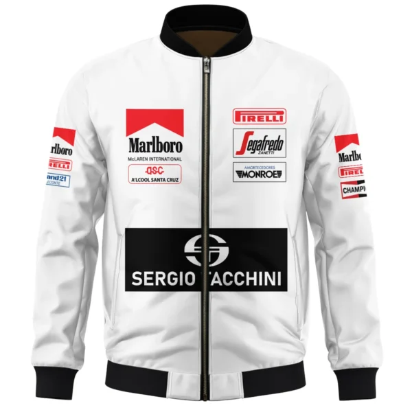 1984 Ayrton Senna Sergio Tacchini Toleman F1 Promotional Team Bomber BL3725A7BB - Image 2